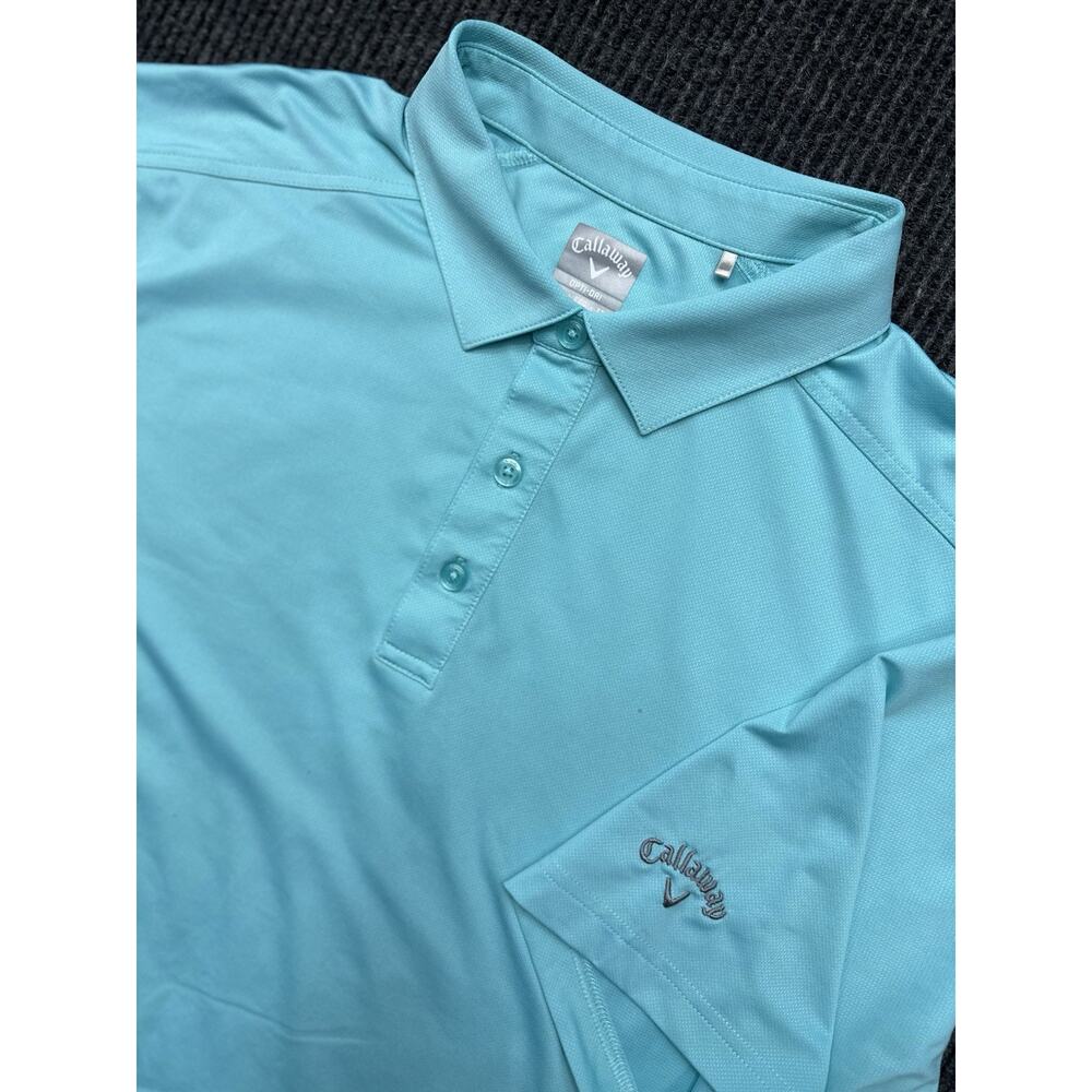 Men’s Callaway Opti Dri Golf Polo Shirt Teal Blue Size XXL